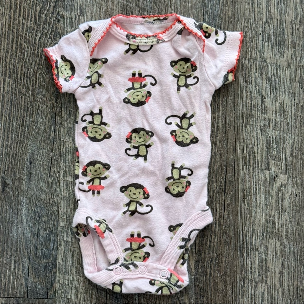 Pink Monkey Baby Onesie (Bundle!)